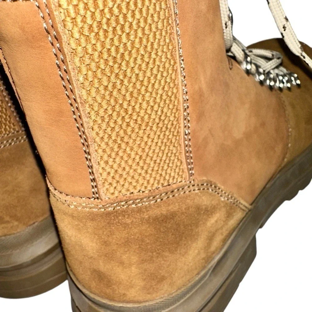 Kurt‎ Geiger Mens Size 10 43.5 Viper Sand Tan Hiker Combat Leather Suede Boots